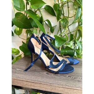 Charlotte London PINK Navy Rhinestone Heels – Size 8